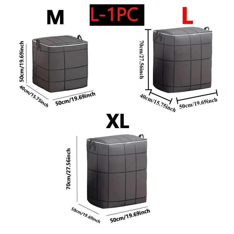 Large Capacity Fabric Storage Bag with Zipper and Handles