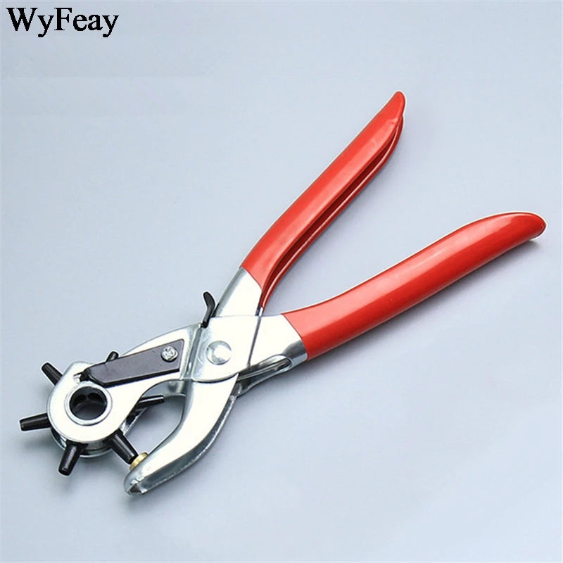 Heavy-Duty Leather Hole Punch Tool with 6 Interchangeable Sizes