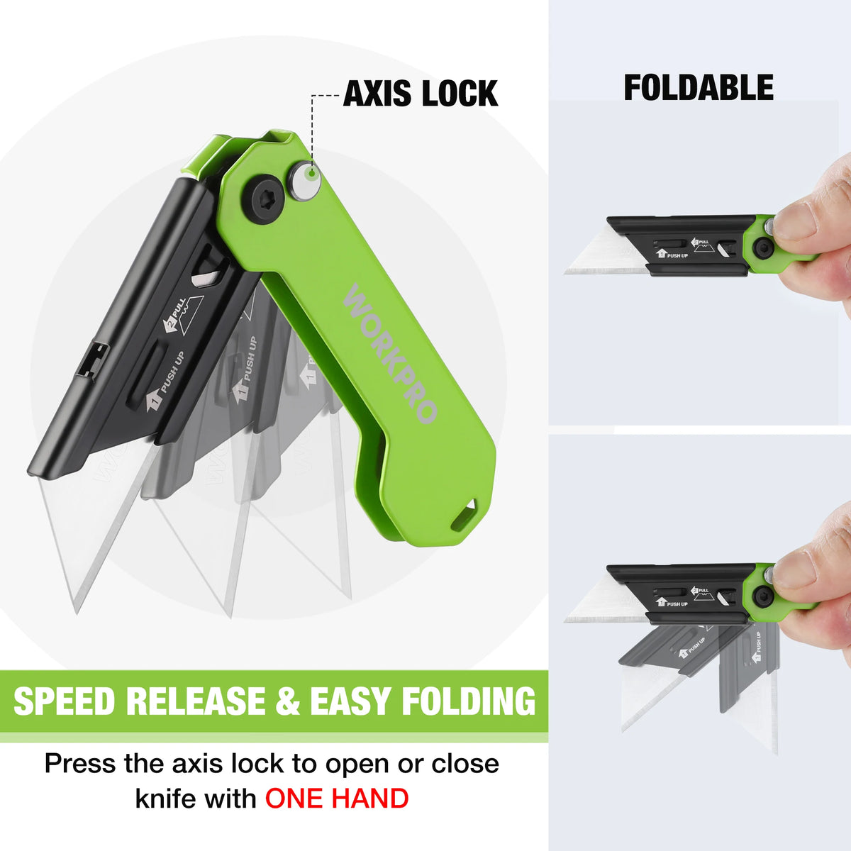 Folding Utility Knife 3-Pack with Quick-Change Blades and Belt Clip