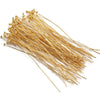 A bundle of gold-plated brass ball head pins for jewelry making.