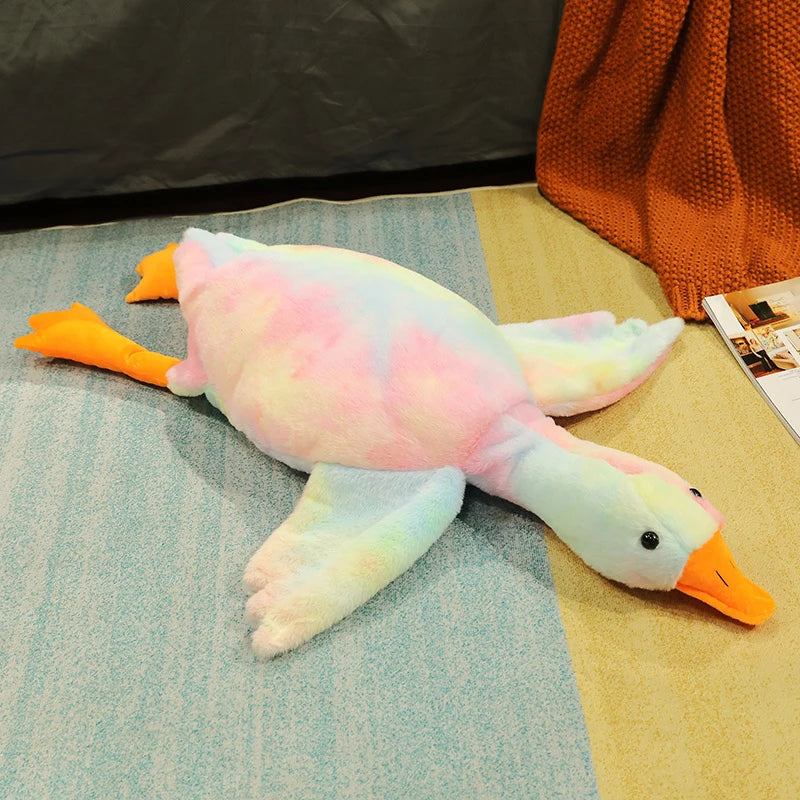 Oversized White Goose Plush Toy & Sofa Cushion