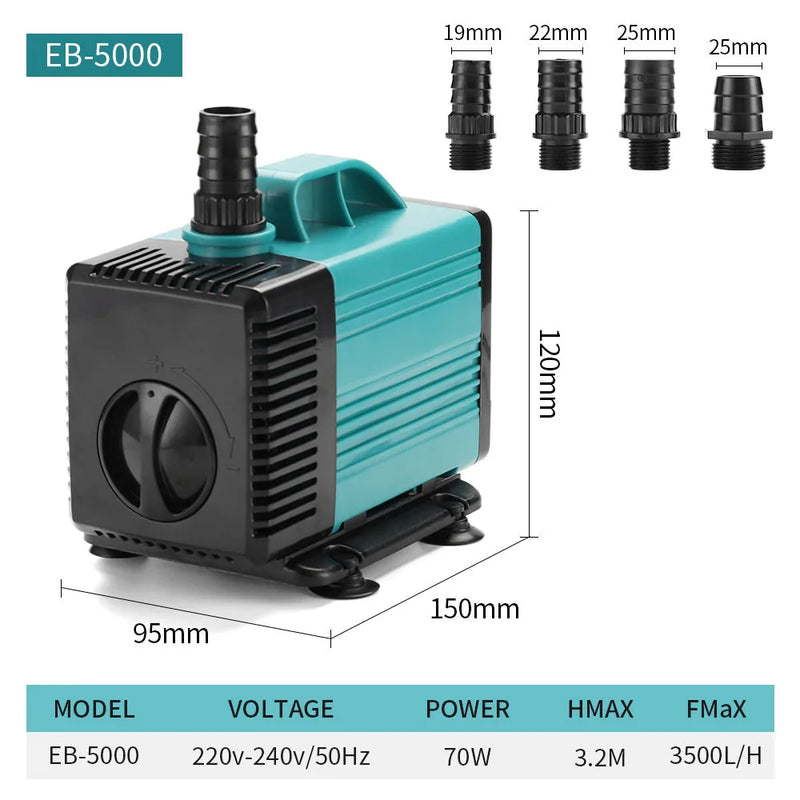 Submersible Water Pump for Aquariums and Fish Ponds