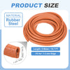 A coil of orange rubber steel trim for protecting U-channel edges, showing the material and dimensions.