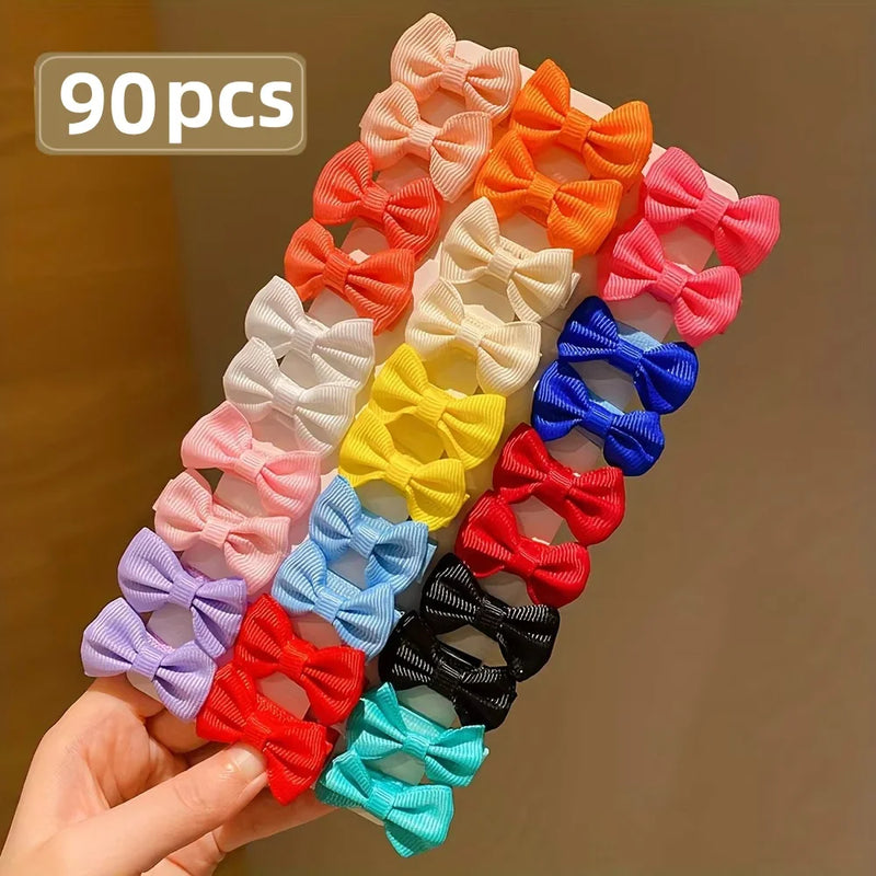 Dopamine Color Fabric Bow Hairpins for Girls