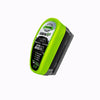 A lime green glass oil film remover tool with a brush applicator for cleaning car windshields.