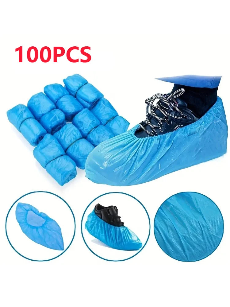 Disposable Non-Slip Waterproof Shoe Covers (100-Pack)