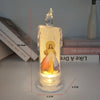 Flameless LED Prayer Candle with Religious Icon