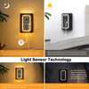 A wall-mounted multi-socket charger with AC outlets and USB ports, featuring an integrated light sensor.