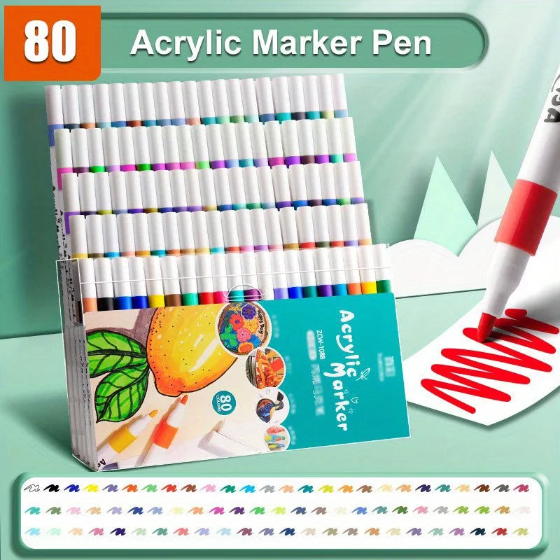 Acrylic Paint Markers Set with Fine Tip – Waterproof & Permanent for Art and DIY