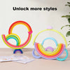 Montessori Rainbow Arch Blocks – 12-Piece Wooden Stacking Toy