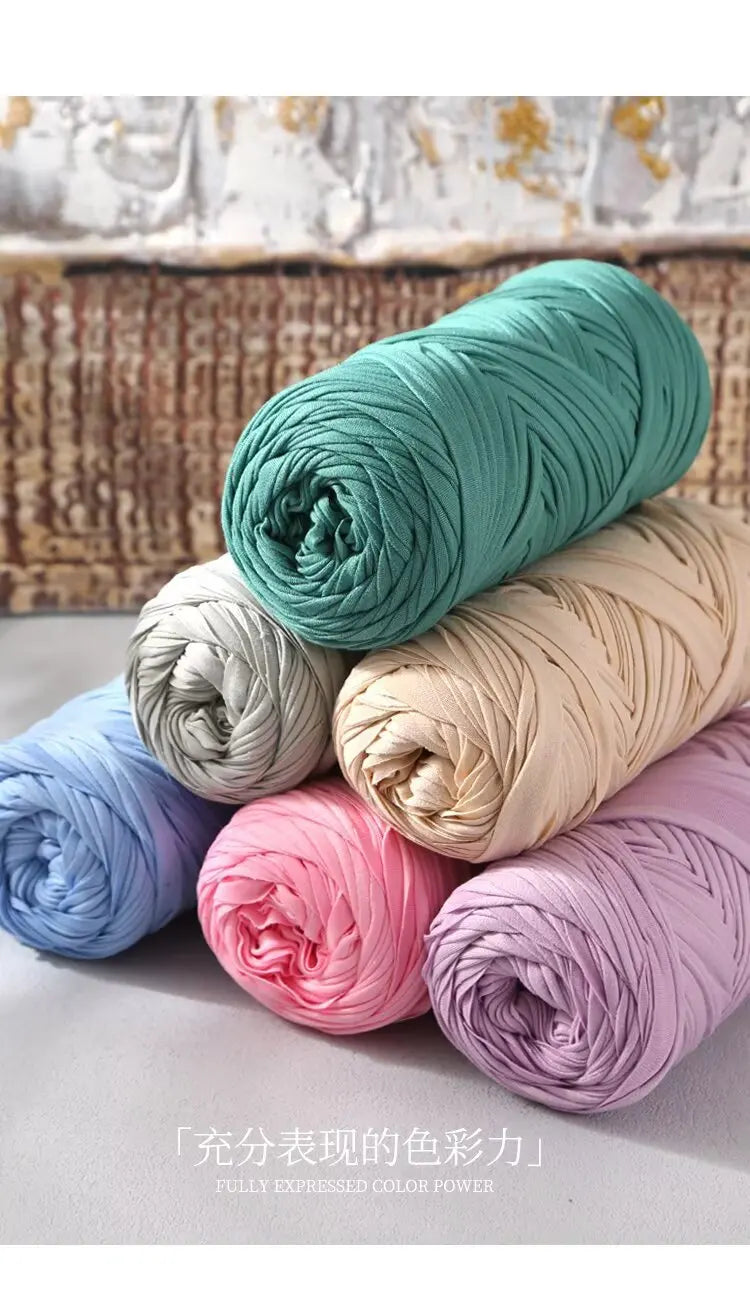 Elastic T-Shirt Yarn for Crochet and Knitting (2-Pack, 50m Each)