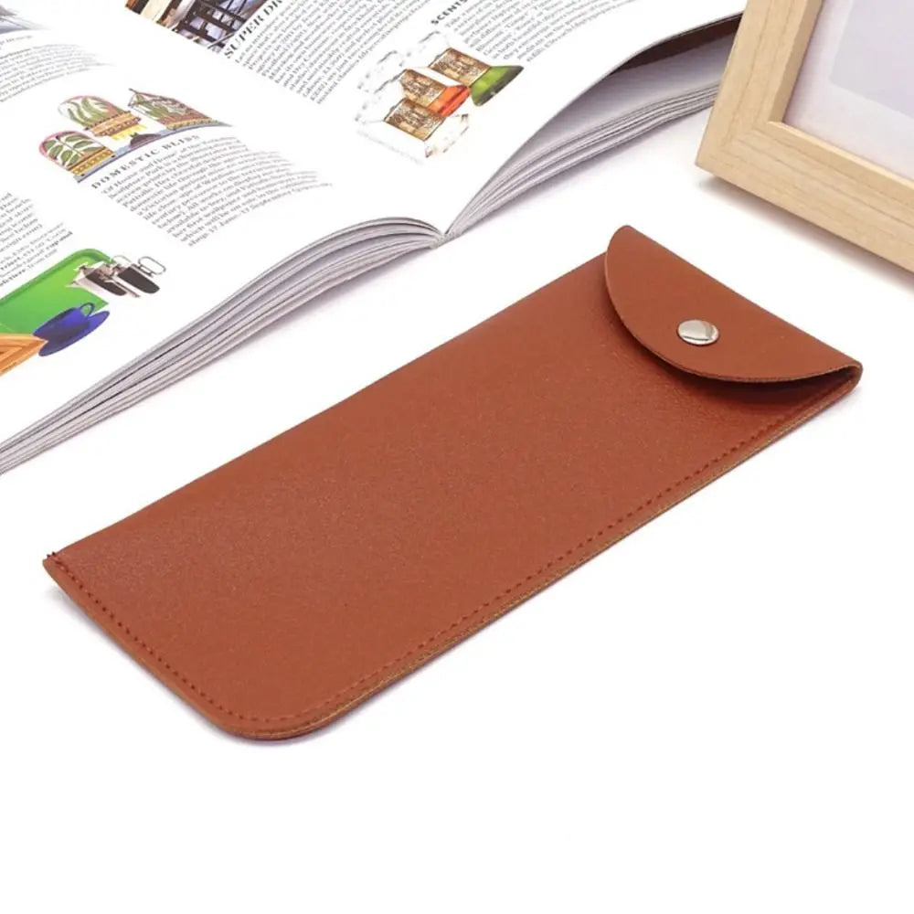 PU Leather Glasses Case with Magnetic Snap Closure