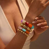 Pulseras de Resina con Cuentas y Colores Vivos (Set de 4)
