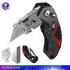 Folding Utility Knife with Replaceable Blade and Safety Lock