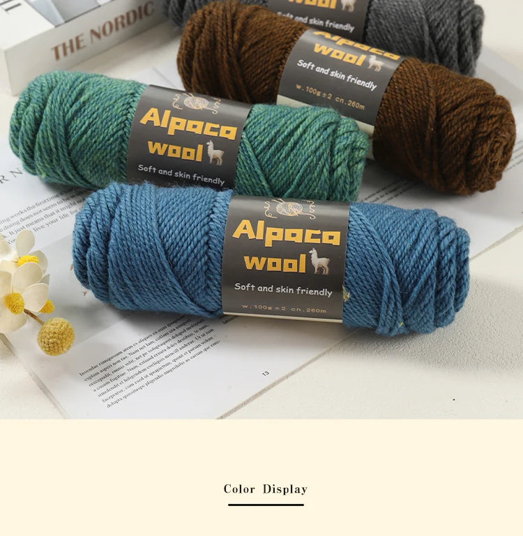 Chunky Alpaca Wool Knitting Yarn – 500g Multi-Color Set for Cozy Winter Projects