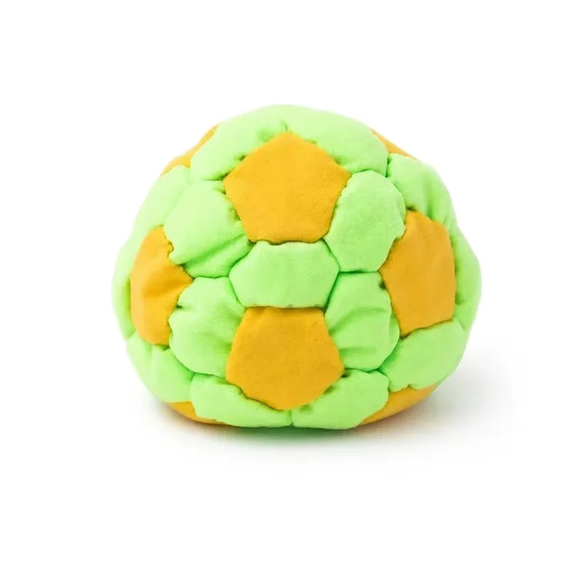 Hacky sack crochet fait main aux couleurs vert lime et orange vif