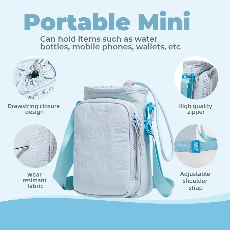 Portable Water Bottle Carrier Bag with Phone Pocket