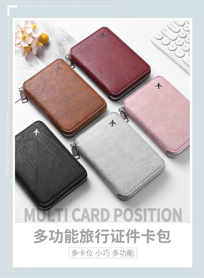 RFID Blocking Travel Passport Holder and Document Organizer