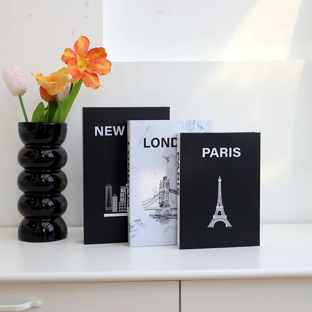 Set of 3 Decorative Faux Books for Shelf & Coffee Table Styling
