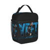 Vintage Wrestling Print Insulated Lunch Tote Bag