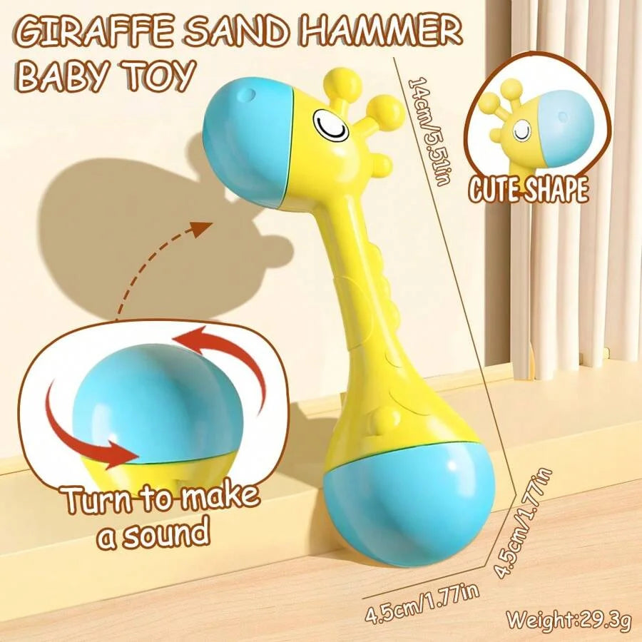 Cute Animal Baby Rattle with Soothing Sounds – Montessori Teether Toy for Newborns