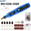A blue EADY mini grinder tool kit with various tips and accessories for precision work.