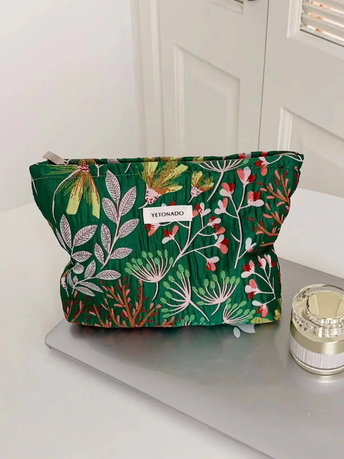 Vintage Floral Cosmetic Bag - Portable Makeup & Toiletry Organizer