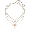 Layered Crystal Heart & Star Pendant Necklace