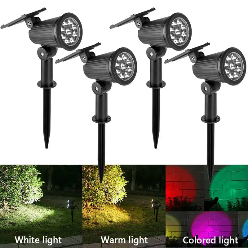 9-LED Solar-Powered Outdoor Spotlight