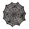 Black disposable spider web Halloween table runner or placemat set