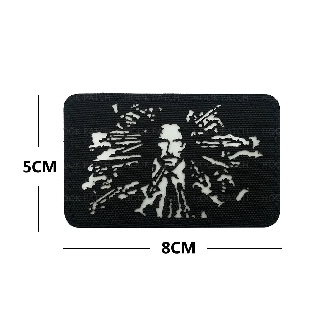 Glow-in-the-Dark Tactical Patch with Dog Motif