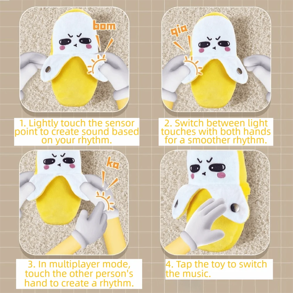 Banana Plush Musical Toy with Touch-Sensitive Rhythm Sensor