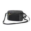 A black and gray plaid waterproof tactical waist bag with black straps.