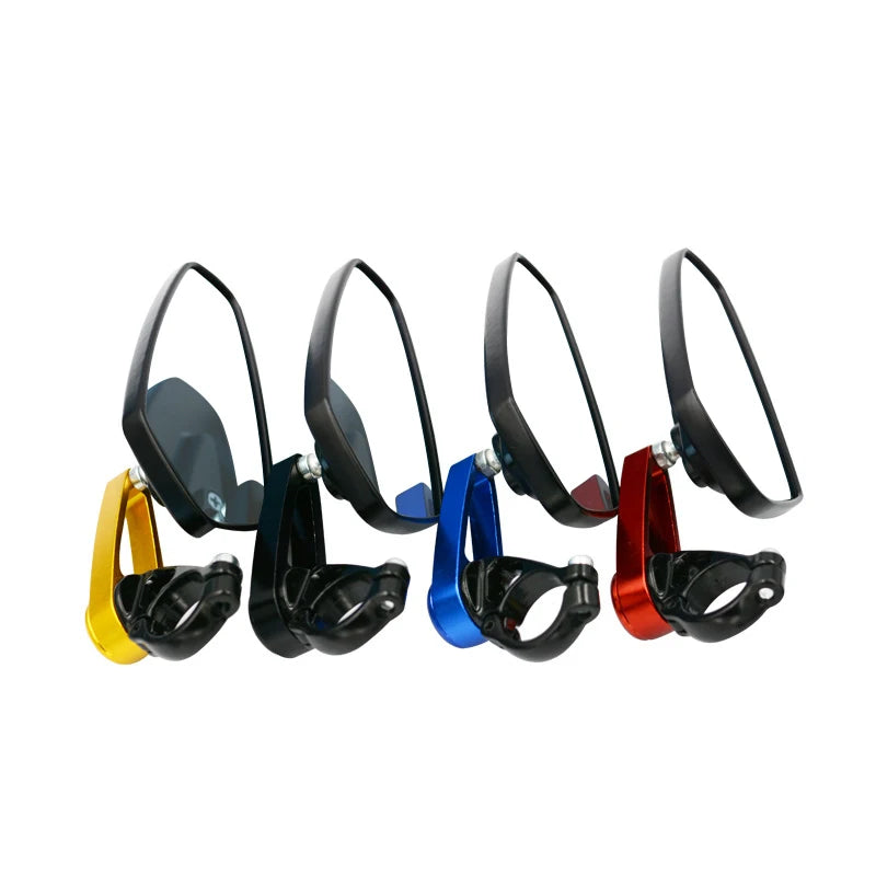 Universal 22mm Motorcycle Bar End Mirrors - 360° Adjustable Pair