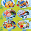 A set of felt activity boards for toddlers showing various skills like peeking, finger puppet play, brushing teeth, feeding, 
