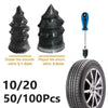A set of universal tire repair nails for various vehicles, including a tire and a nail.