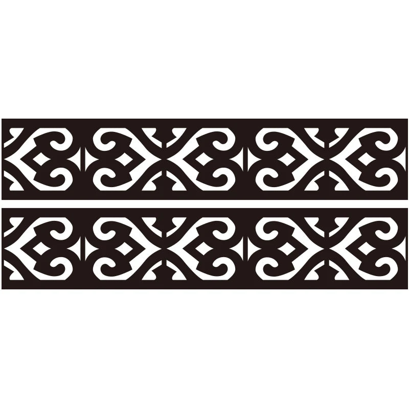 Black decorative border pattern made of acrylic mirror wall stickers
