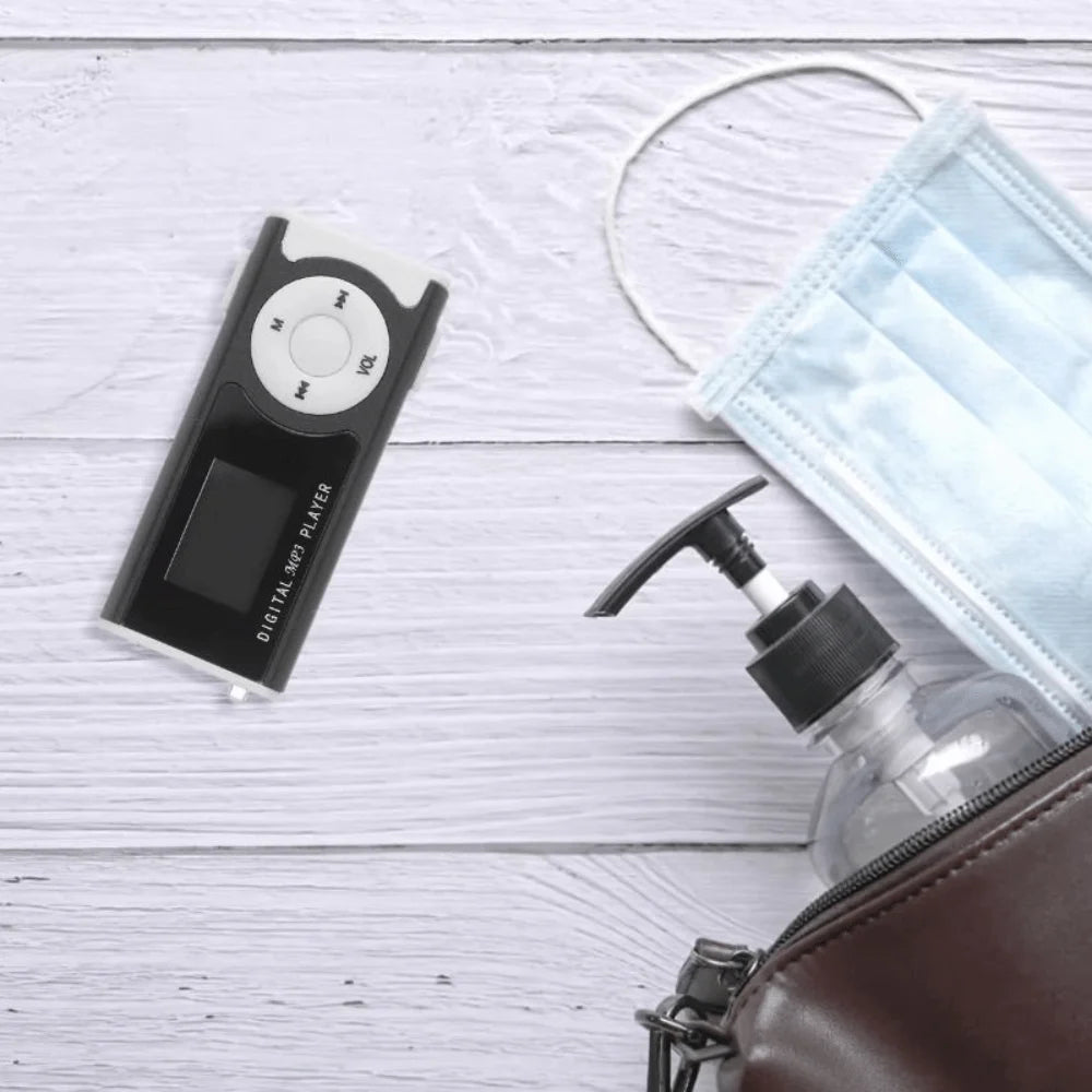 Portable Clip-On MP3 Player with Metal Body and LCD Screen