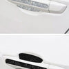 White car door handle scratch protection sticker set with silver and black diamond patterns