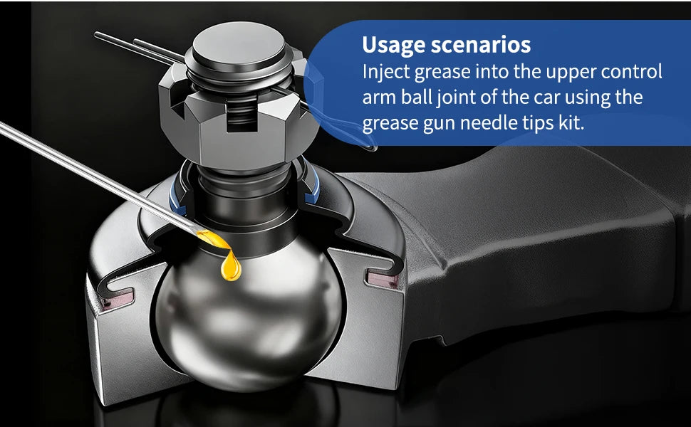 7-Piece Grease Gun Needle Nozzle Kit for Precision Lubrication