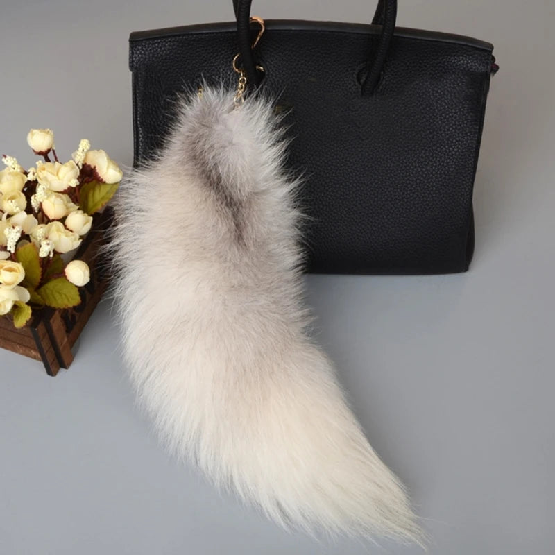 Plush Fox Tail Keychain