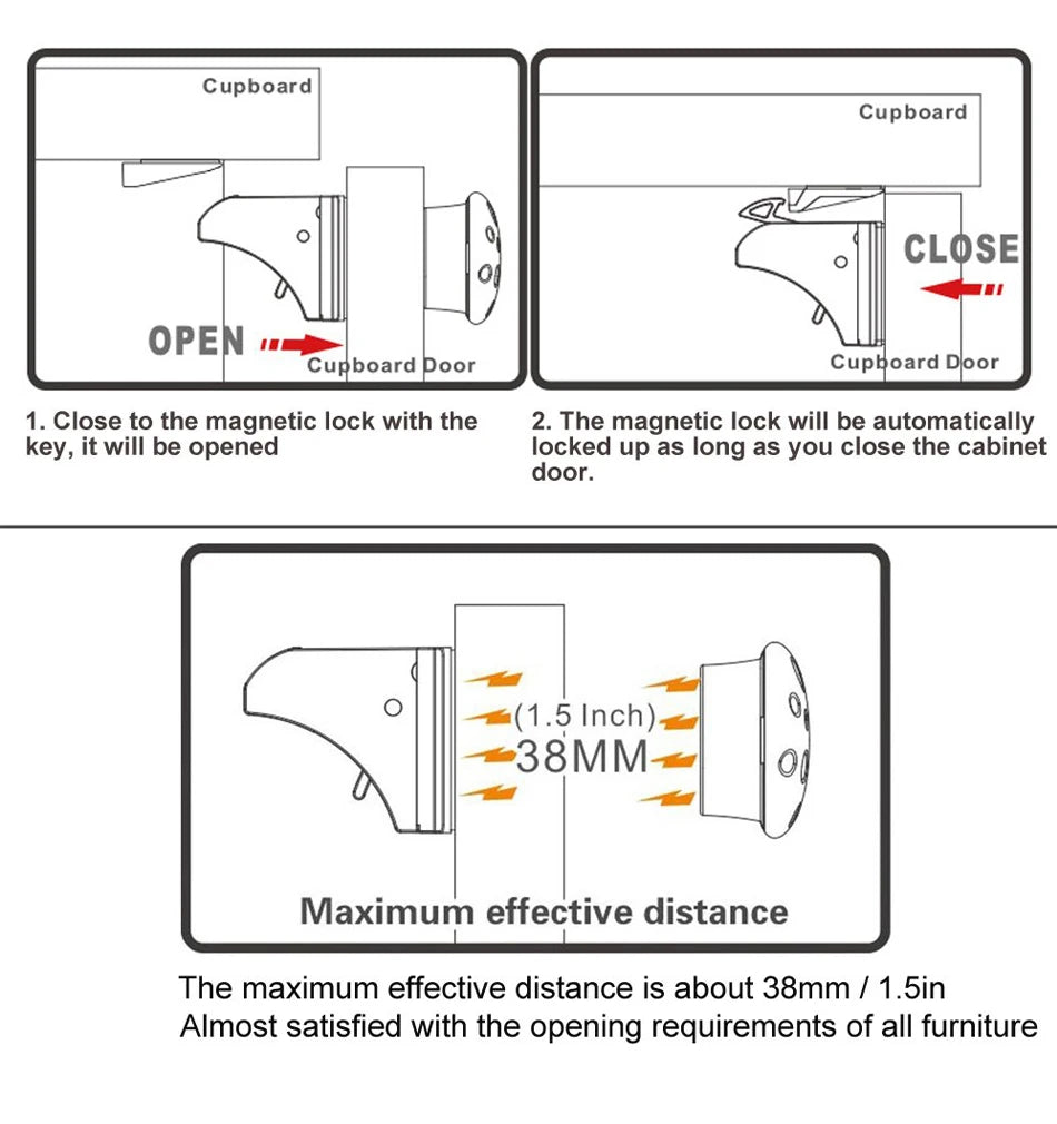 Magnetic Child Safety Cabinet Lock with Key