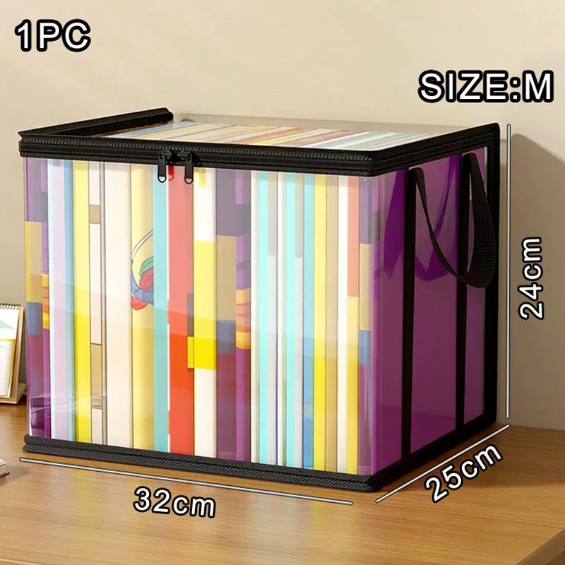 Large Clear PVC Storage Box with Hinged Lid