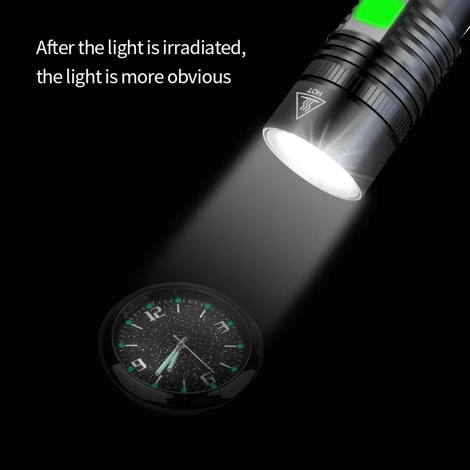 Mini Car Clock with Glow-In-The-Dark Dial and Air Vent Clip
