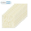 A set of ten gold-colored self-adhesive waterproof tile stickers arranged in a row.