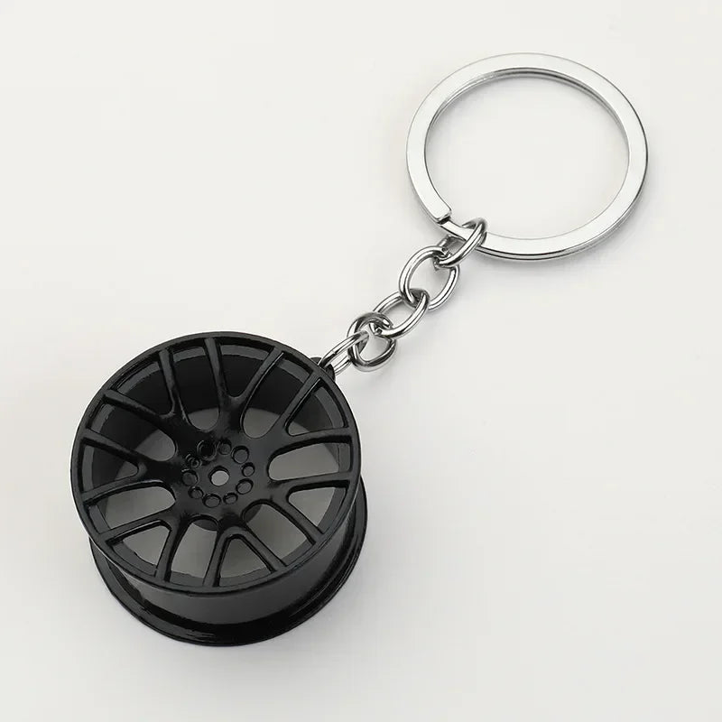 Gearbox Keychain with Turbo Hub and Brake Disc Pendant