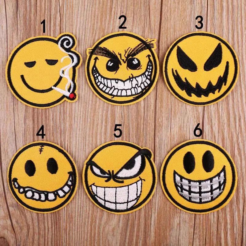 Funny Yellow Expression Embroidered Iron-On Patch
