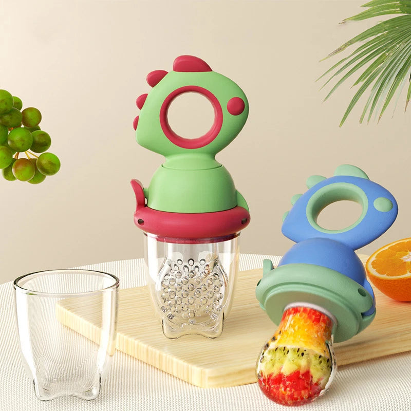 Dinosaur Push-Type Silicone Fruit Feeder for Babies & Toddlers