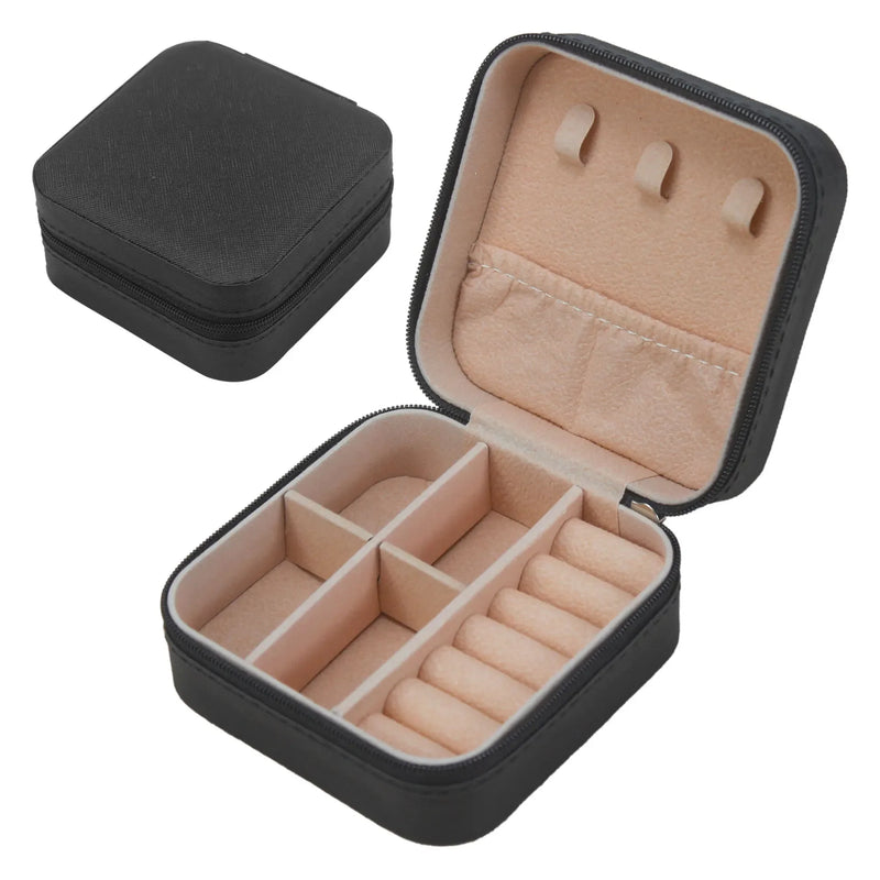 Compact PU Leather Jewelry Travel Case