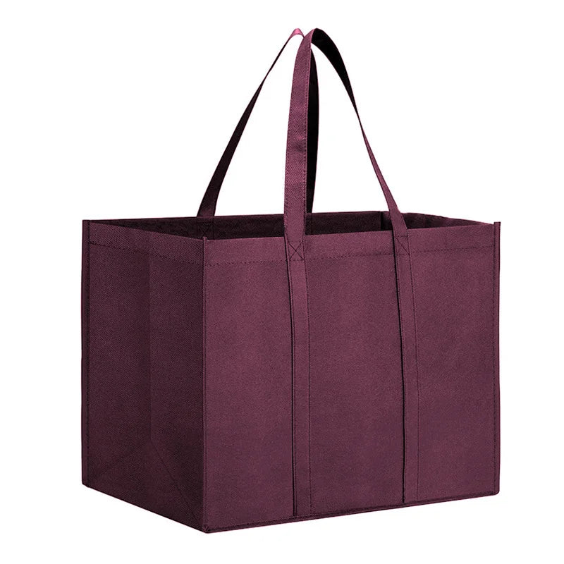 Reusable Non-Woven Grocery Tote Bags, 6-Pack Foldable Shopping Bags with Long Handles